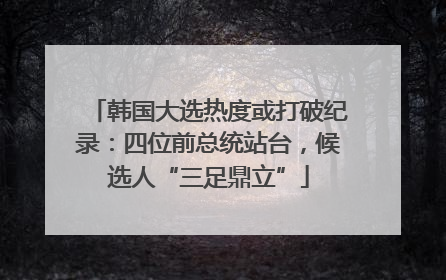 韩国大选热度或打破纪录：四位前总统站台，候选人“三足鼎立”