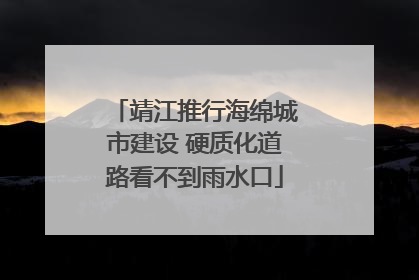 靖江推行海绵城市建设 硬质化道路看不到雨水口