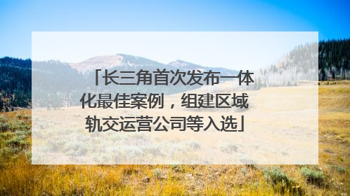 长三角首次发布一体化最佳案例，组建区域轨交运营公司等入选
