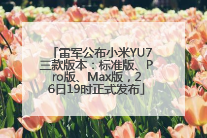 雷军公布小米YU7三款版本：标准版、Pro版、Max版，26日19时正式发布