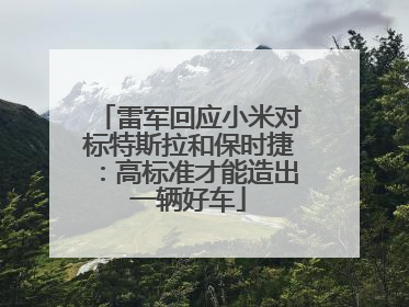 雷军回应小米对标特斯拉和保时捷：高标准才能造出一辆好车