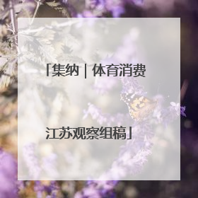 集纳｜体育消费江苏观察组稿