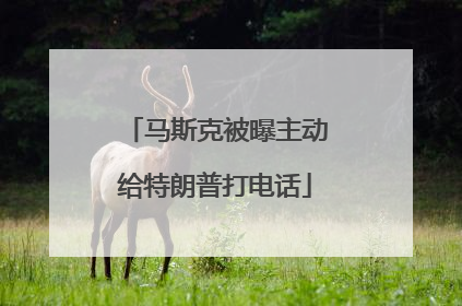 马斯克被曝主动给特朗普打电话
