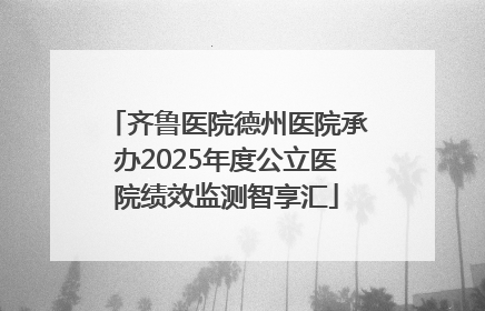 齐鲁医院德州医院承办2025年度公立医院绩效监测智享汇