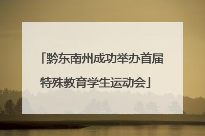 黔东南州成功举办首届特殊教育学生运动会