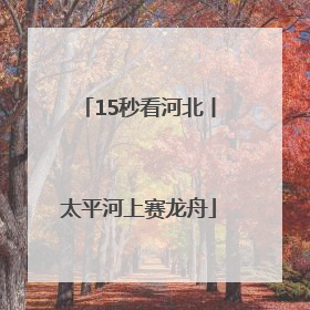 15秒看河北丨太平河上赛龙舟