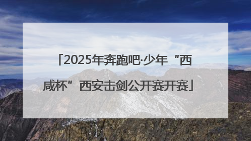 2025年奔跑吧·少年“西咸杯”西安击剑公开赛开赛