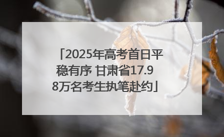 2025年高考首日平稳有序 甘肃省17.98万名考生执笔赴约
