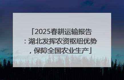 2025春耕运输报告：湖北发挥农资枢纽优势，保障全国农业生产