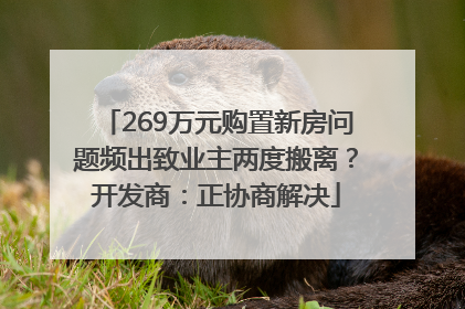 269万元购置新房问题频出致业主两度搬离？开发商：正协商解决