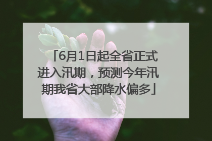 6月1日起全省正式进入汛期，预测今年汛期我省大部降水偏多