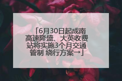 6月30日起成南高速隆盛、大英收费站将实施3个月交通管制 绕行方案→