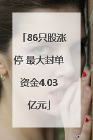 86只股涨停 最大封单资金4.03亿元