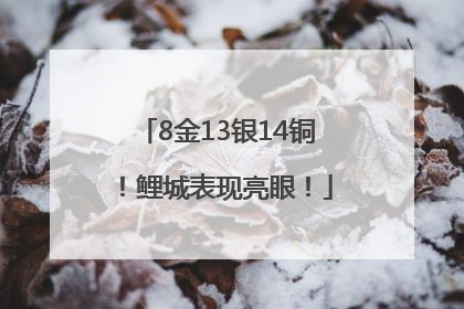 8金13银14铜！鲤城表现亮眼！