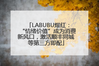 LABUBU爆红：“情绪价值”成为消费新风口，激活顺丰同城等第三方即配