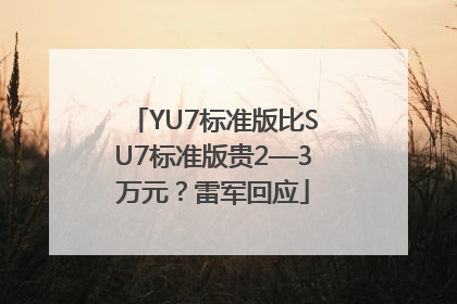 YU7标准版比SU7标准版贵2—3万元？雷军回应